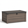 Coffre de rangement extérieur 120 x 60 x 65 cm en résine brun style contemporain