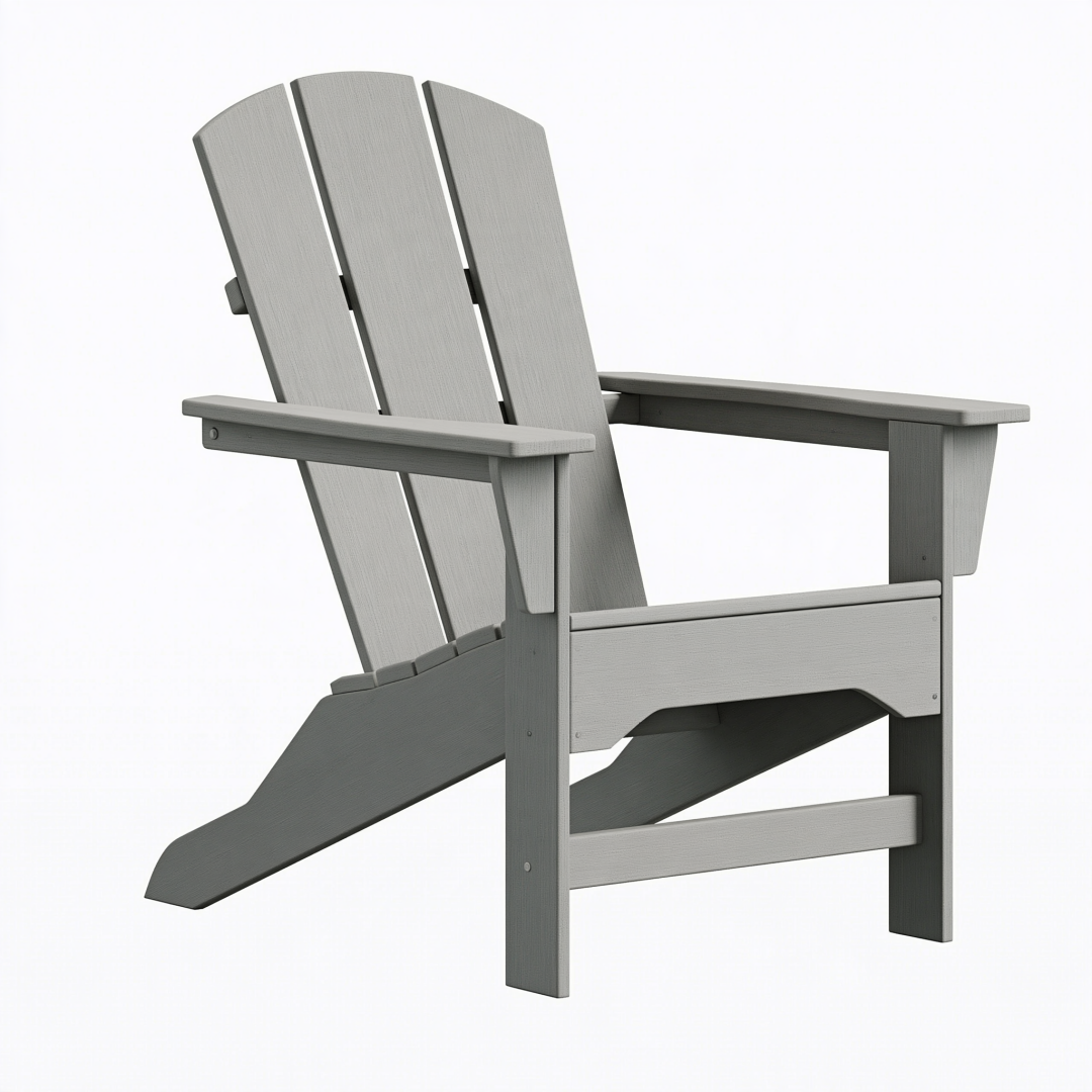 Fauteuil de jardin 79 x 83 x 98 cm gris en plastique style Adirondack