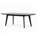Table de salle à manger 180 x 90 x 75 cm en bois noir style contemporain